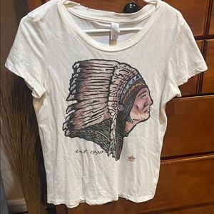Free People Alternative Cream Native Graphic Short Sleeve Tee